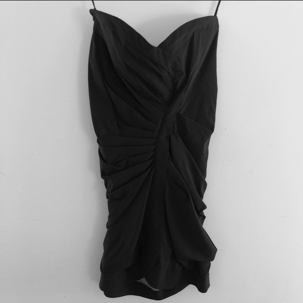 Alice + Olivia Black Silk Mini Dress